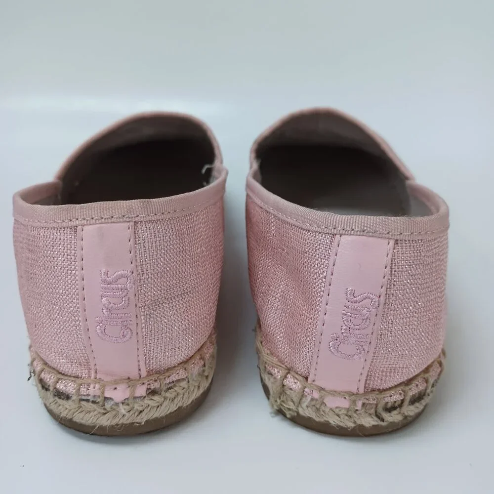Circus by‎ Sam Edelman Queen Bee Leni Flats Pink Espadrille Slip On Womens 8.5